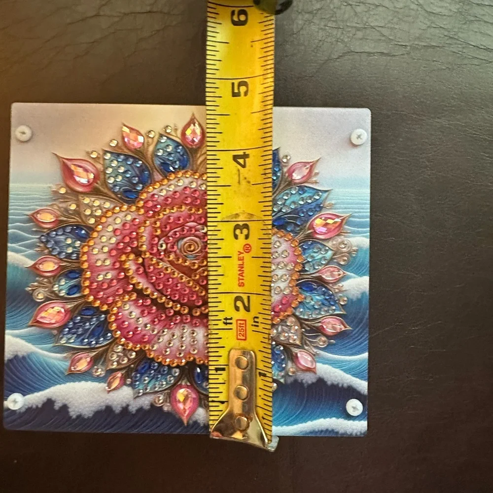 Decorative Floral Pen Holder with Pink and Blue Design